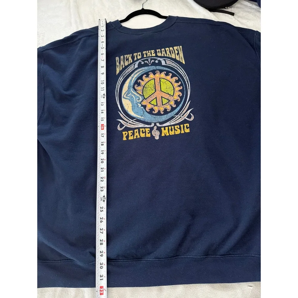 Woodstock 3 Days of Harmony Music Peace Navy Blue Graphic Sweatshirt 3XL